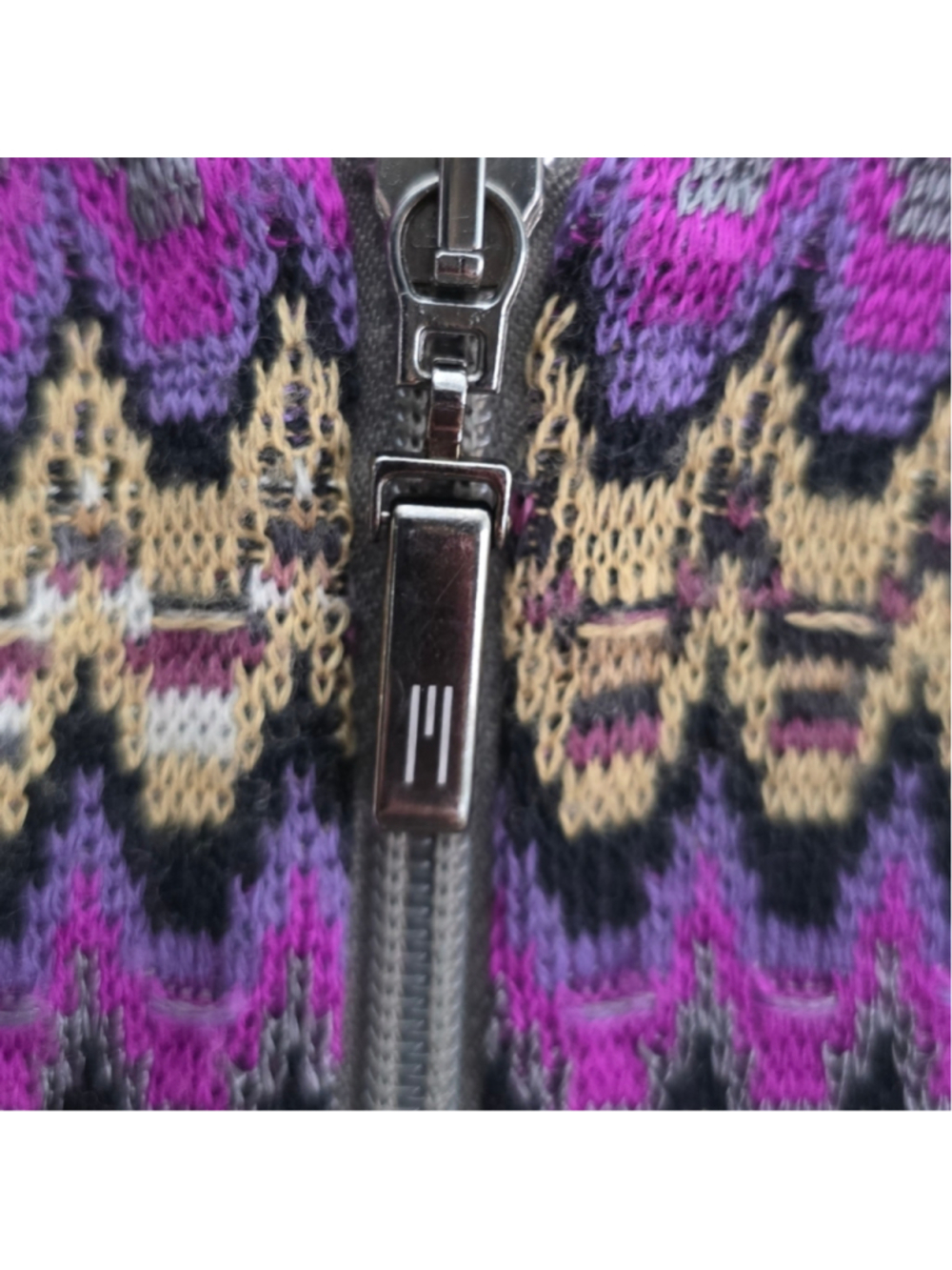 Missoni Zip Front Knit Cardigan Jacket Multicolor Zigzag Hooded Cropped Size 42 - Picture 6 of 8